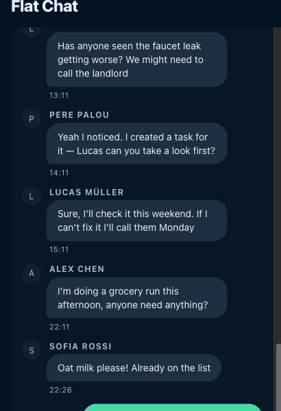 HouseKeepr flat chat for house discussions